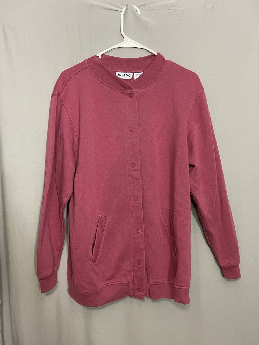 Lot of 3 Blair Womens Fleece Snap Bomber Jackets Pink Maroon Navy Size M - Picture 6 of 9